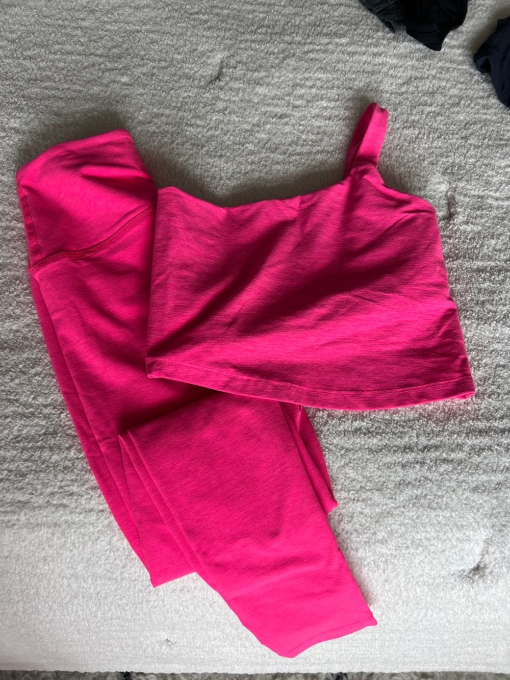 Beyond yogaHot Pink Two-Piece Knit Set - Crop Tank & Pants